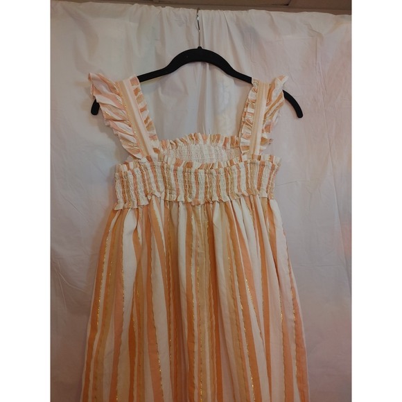 Haute Hippie Kids Style flutter‎ sleeve, tiered peasant Dress Maxi Lined Sz 12 - Picture 8 of 14